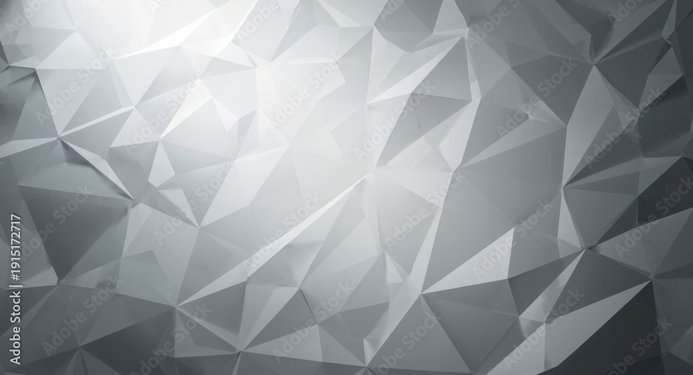Fototapeta premium Smooth textured low poly triangular background under studio light illumination with copy space