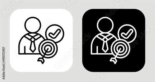 Decision Profile Icon In Black and White Line Style