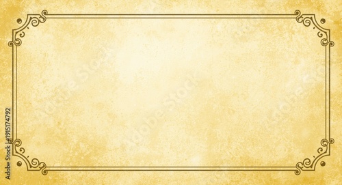 Retro ornamental edging over a softly textured yellow and white backdrop