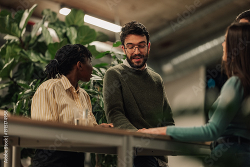 Wallpaper Mural Colleagues having informal discussion during office break Torontodigital.ca