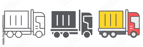 Truck cargo line icon, transportation and delivery, lorry sign, vector graphics, a linear pattern on a white background.