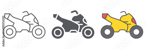 Quad bike line icon, transport and drive, motorcycle sign, vector graphics, a linear pattern on a white background.