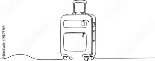 Minimalist Continuous Line Luggage Sketch