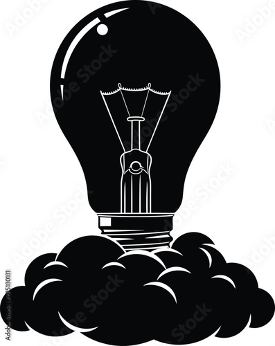 Light Bulb Idea Concept Silhouette Icon