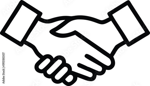 Handshake vector illustration of two businessmen shaking hands in partnership teamwork concept icon style
