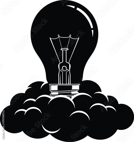 Light Bulb Idea Concept Silhouette Icon