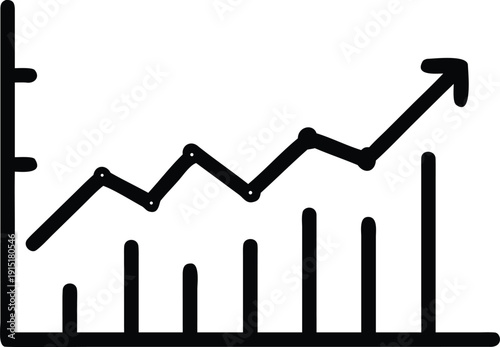 Business Graph: Illustrating growth, progress, and success through upward trending data visualization, symbolizing market analysis and financial gain.
