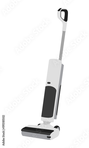 Modern cordless battery powered vacuum cleaner flat vector illustration isolated for home hygiene and housework routine