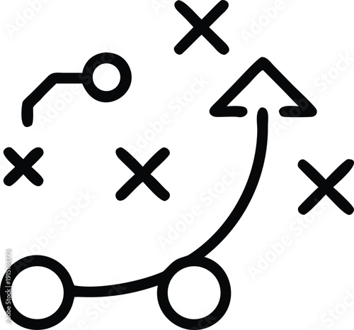 Strategic Blueprint: A minimalist illustration of a tactical strategy, outlining a plan for success and effective decision-making. 