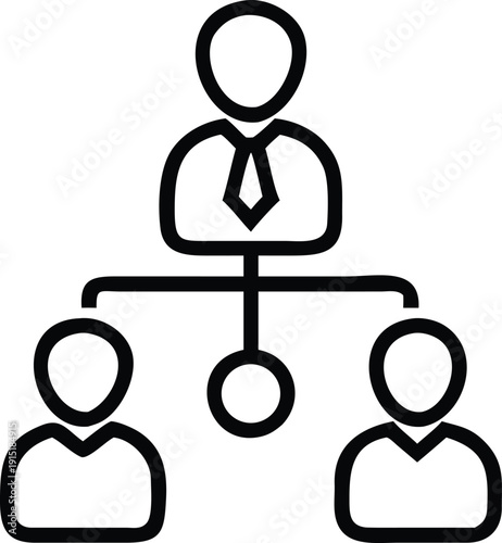 Team Structure: A graphical representation illustrating a hierarchical structure of people in team or business organization.