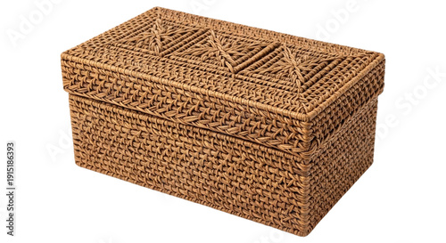 Wallpaper Mural Brown wicker storage box with lid isolated on transparent background Torontodigital.ca
