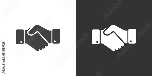 Handshake or Deal icon. Solid glyph series icon