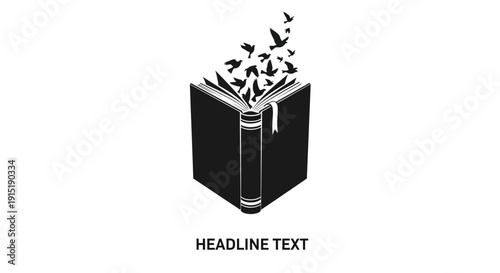Open Book with Birds Flying Out - Imagination and Knowledge Concept