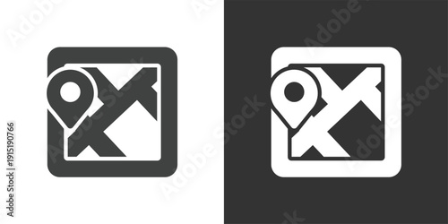 Location Map icon. Solid glyph series icon