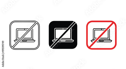 No internet connection icons flat design vector illustration - Clipart. Icon vector -  Icon collection - icon set - Line and glyph icon and logo template - Editable Icon