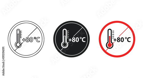 Hot temperature icons set flat design vector illustration - Clipart. Icon vector -  Icon collection - icon set - Line and glyph icon and logo template - Editable Icon