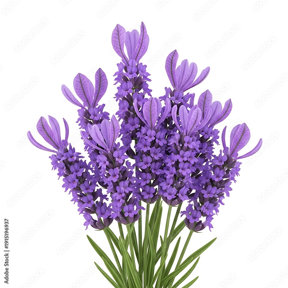 Obraz premium Purple Hyacinth Flowers with Green Leaves