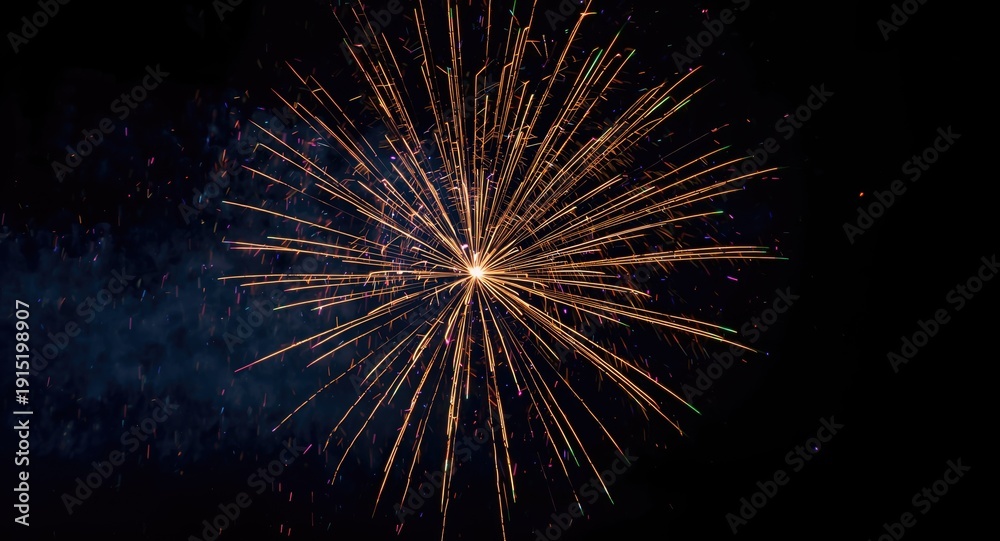 Obraz premium Colorful fireworks inspired abstract art filling dark wallpaper with bright light and vibrant motion