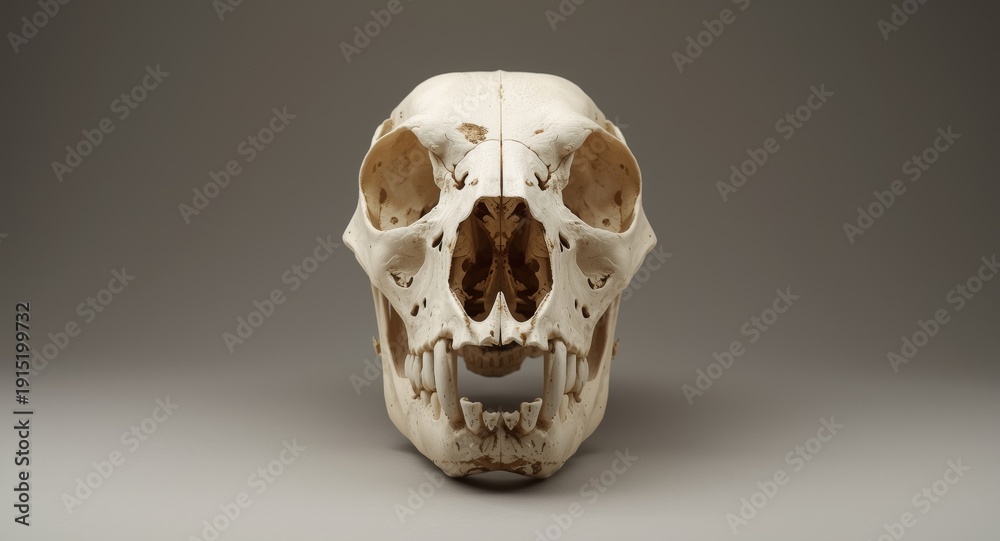Obraz premium frontal dog skull view missing the lower jaw part
