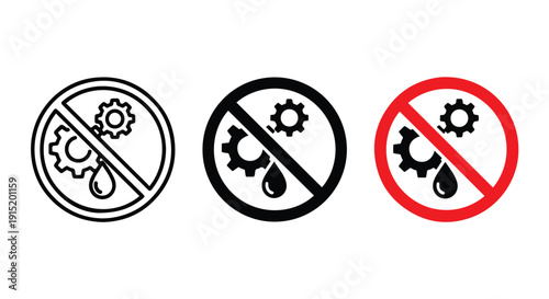 Gear failure icons vector illustration set - Clipart. Icon vector -  Icon collection - icon set - Line and glyph icon and logo template - Editable Icon