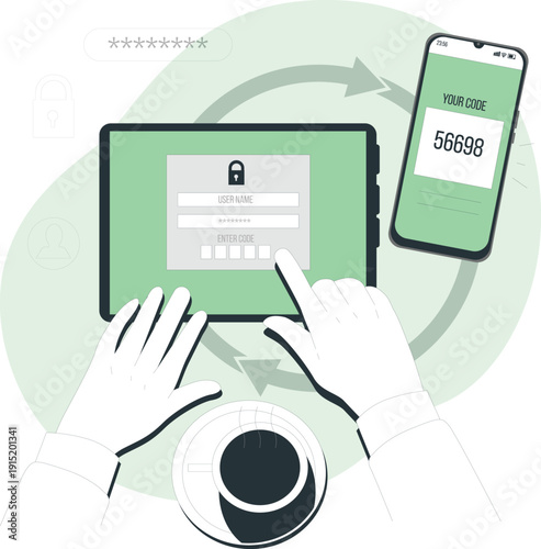 Secure online payment process with digital devices and two-factor authentication