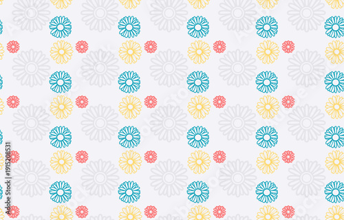 The beauty of this floral seamless vector pattern lies in its elegant flow, where delicate flowers and organic curves create a soft, calming visual effect that feels both refined and inviting.