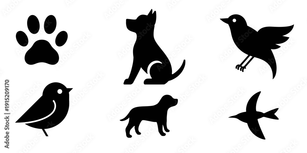 Obraz premium silhouettes of animals