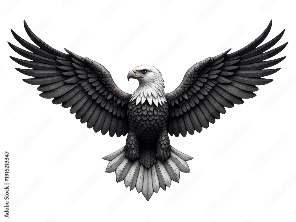 Fototapeta premium A majestic eagle in monochrome