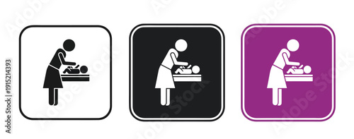 Women restroom signs flat design vector illustration - Clipart. Icon vector -  Icon collection - icon set - Line and glyph icon and logo template - Editable Icon