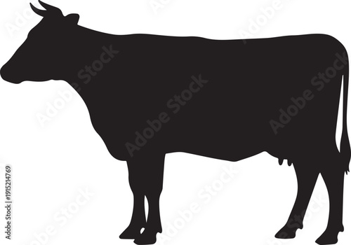 Silhouette cow icon on white background.