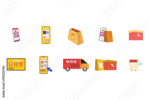 Ecommerce Shopping Illustration Set
