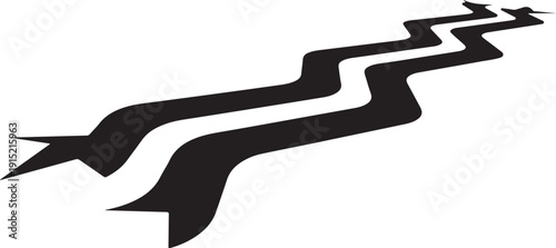 Black abstract arrow shapes on white background moving upwards