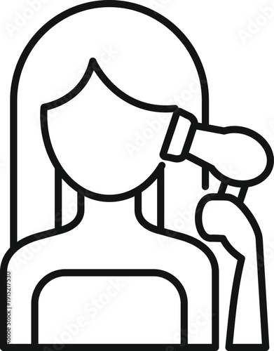 Woman getting facial hair laser removal treatment icon