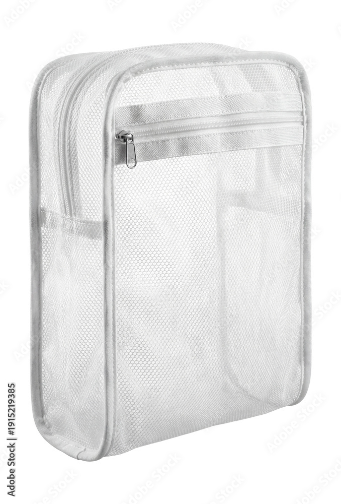 Fototapeta premium Mesh laundry bag with a zipper closure.