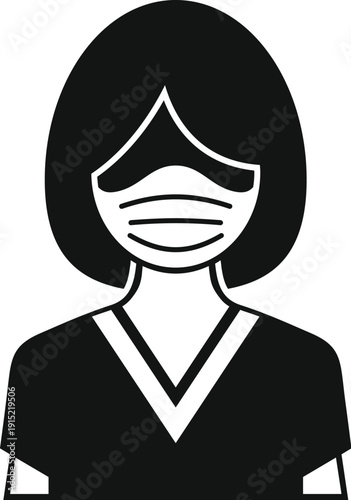 Female medical professional wearing a face mask for health protection and hygiene