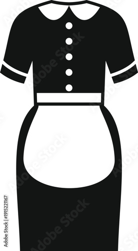 Maid uniform icon representing housekeeping and domestic service