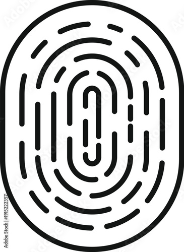 Fingerprint icon displaying biometric identification for user privacy and data authentication