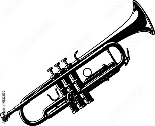 Trumpet silhouette vector illustration