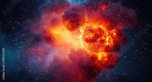 Vibrant blast effect from nuclear atomic reaction