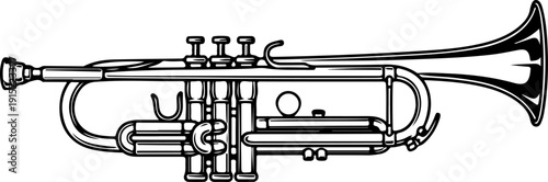 Trumpet silhouette vector illustration