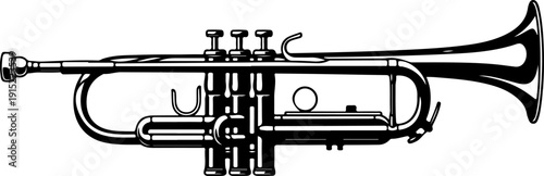 Trumpet silhouette vector illustration