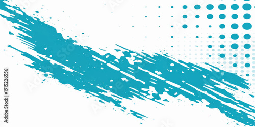 Abstract blue grunge background design featuring a colorful watercolor texture with paint splatters, ink drops, and liquid stains for an artistic vector illustration pattern