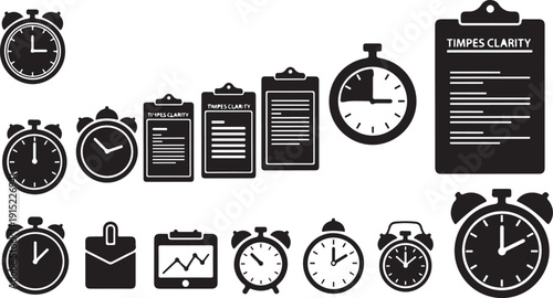 Time Management and Organization Icons for Productivity and Efficiency