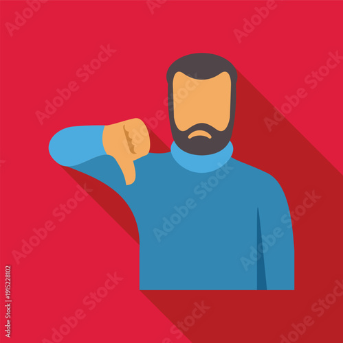 Man displaying a thumbs down gesture, symbolizing dislike, disapproval, and negative feedback