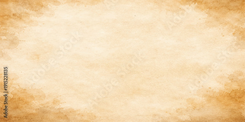 Aged vintage parchment with a stained grunge texture and worn antique surface creates a blank retro beige background for an ancient paper page design
