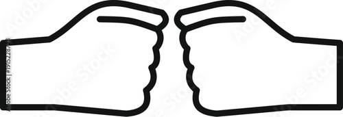 Two hands making a fist bump icon representing collaboration and friendship