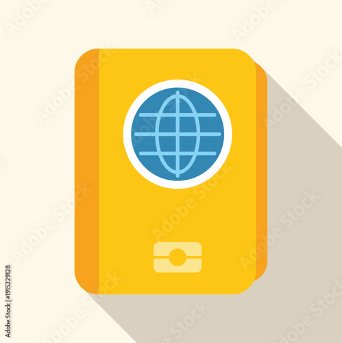 Yellow international passport representing global travel and identification
