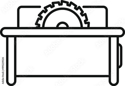 Table saw icon symbolizing carpentry work, construction, and power tool usage