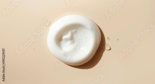 White cream texture in skin care product with silky and thick composition