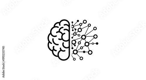 AI Brain Concept: Neural Network Meets Human Mind